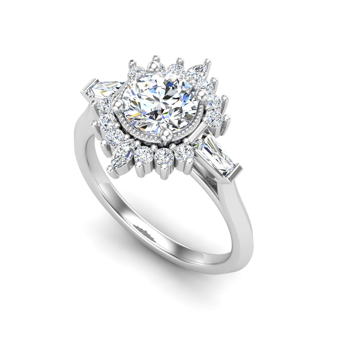 Gabrielle Halo Engagement Ring